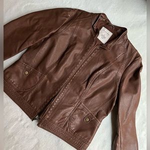 Sonoma Women’s Brown Faux Leather Jacket